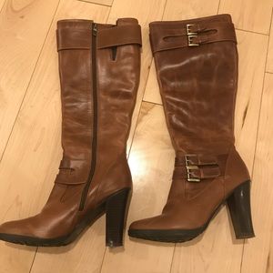 LOFT Size 9 brown leather boots - wide calf